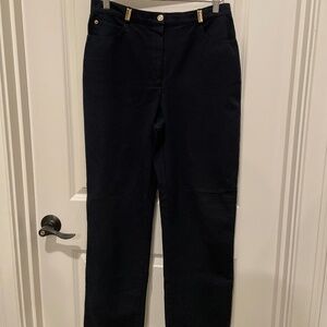 St John Sport by Marie Gray Dark Navy Straight Leg Pants Size 10